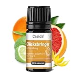 Casida Amuleto de la suerte con aceite de bergamota, aceite de pomelo y aceite de ylang ylang ylang – para un día lleno de frescura y vivacidad – 5 ml – 100% aceites esenciales naturales