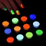 Polvo de uñas luminoso de 12 colores Polvo de pigmento luminoso Polvo de uñas de neón Polvo de uñas acrílico degradado acrilico para uñas colores acrilicos para uñas