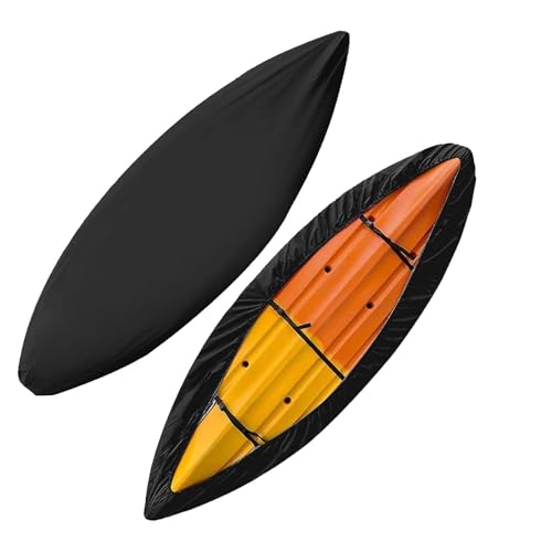 Kayak Cover for Aquaglide Deschutes 110, Waterproof Boat Storage Protector for Kayaks and Canoes, Durable Outdoor Protection for All Weather Conditions,A Black