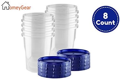Miniatura 8 de HomeyGear Paquete de 8 unidades de 32 onzas  Paquete de 8 Contenedores de comida con tapa de rosca y sellado, contenedor de almacenamiento de