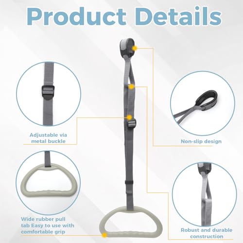 HENGBIRD Bettgalgen Handgriff – Extra Breite 30cm, Ergonomisch Geformt & Rutschfest, Höhenverstellbarer Bettgriff mit Verstellbarem Riemen für Mehr Sicherheit und Komfort im Alltag