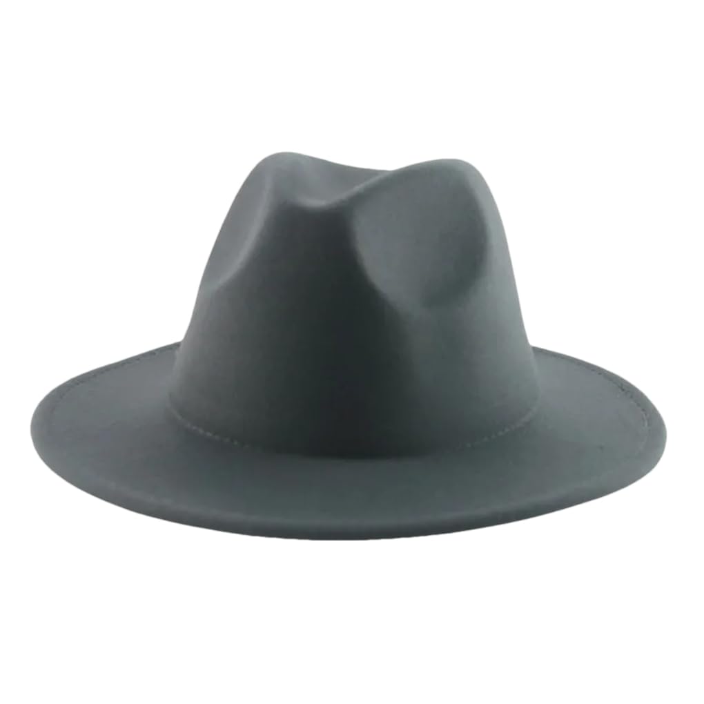 Fedora czapka damska zimowa męska czapki dla kobiet formalna dekoracja ślubna czapka Panama Fedoras ciemnoszara 9 60-62 cm (XL)