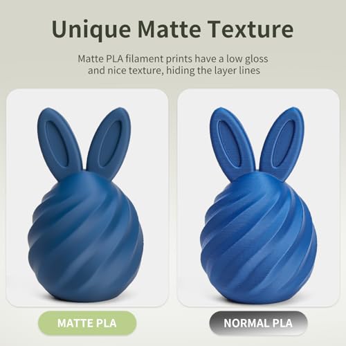 Image of Matte PLA Filament 1.75mm, 3D Printer Filament Dimensional Accuracy +-0.03mm, Plastic Spool (2.2lbs) 3D Filament Fit Most FDM 3D Printer, 1kg Matte Black