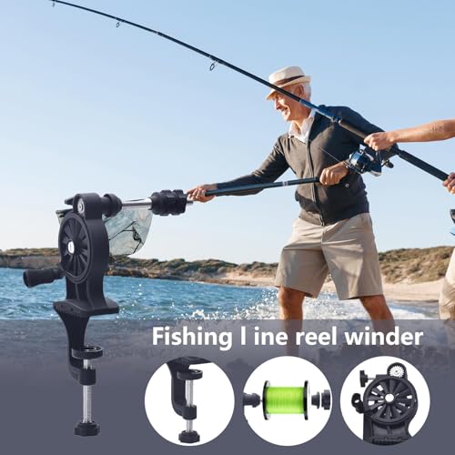 Bobinador de carretes de pesca manual herramienta portátil ajustable 4