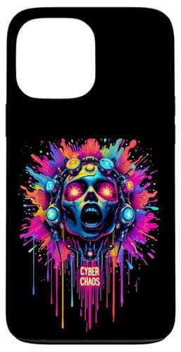 Chaos psychédélique vibrant Cyberpunk Trippy Coque pour iPhone 13 Pro Max