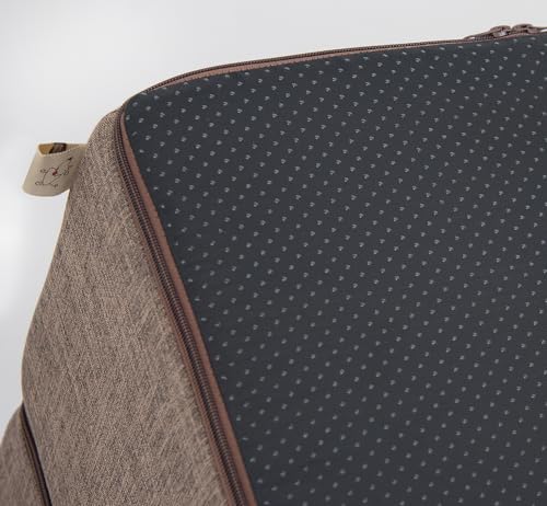 Image of Best Pet Supplies Dog Stairs & Steps - Foam Steps for Small Dogs & Cats, Non-Slip Indoor Balanced Pet Step Support, Dog Ramp, No Assembly, Brown Linen, Foldable 4-Step (22-inch Height)