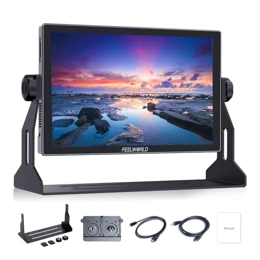 FEELWORLD S10 10 polegadas 12G SDI HDMI2.0 monitor de campo de câmera alto brilho 1200nit touch screen profissional CalMAN calibração de software, DCI-P3 gama de cores de cinema