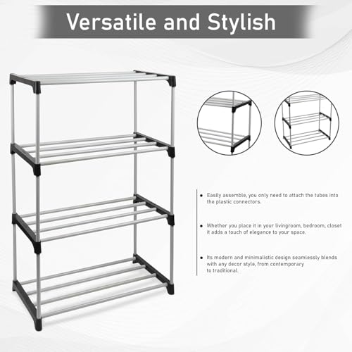 Image of NILUX 4-Layer Adjustable Bookshelf for Home Library and Office Multipurpose Plastic Storage Rack with Sturdy Shelves Space-Saving Organizer for Books Decor Toys and Daily Essentials