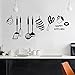 Autocollant mural de cuisine Design amusant ustensiles de cuisine décor à la maison Restaurant réfrigérateur auto-adhésif vinyle autocollant mural A1 42x16 cm