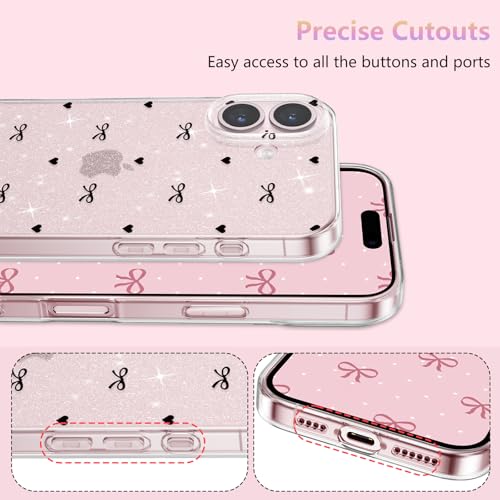 Coque iPhone 16 Plus à paillettes noire ZTOFERA antichoc - 3