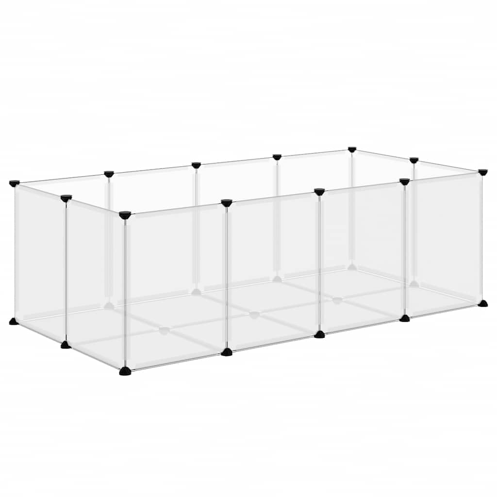 Jaula transparente de polipropileno y acero para animales pequeños, 144 x 74 x 46,5 cm, plegable y ampliable, para conejos, cobayas, hámsters, interiores, exteriores, viviendas y jardín