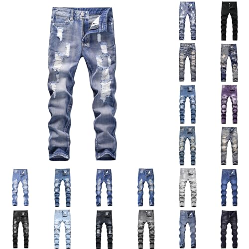 Boy's Ripped Jeans Stacked Destroyed Distressed Skinny Fit Fashion Comfy Washed Denim Jeans Pants 3-14 Years2