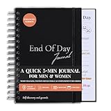 Tayri End of Day Journal – Day by Day Daily Gratitude Journal 2026 for Mindfulness, Happiness, Reflection, and Self Care, Undated Spiral Diary Gift for Women & Men
