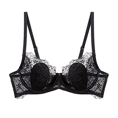 Soutien-gorge push-up noir en dentelle avec armatures WENJUN taille 75B