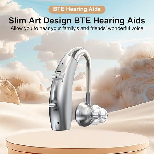Image of Fastwell F25 Rechargeable Hearing Aid for Adults & Seniors, Behind-the-Ear Design, 30 Min Quick Charge, Noise Reduction, Single Ear With 6-Month Warranty (Silver)