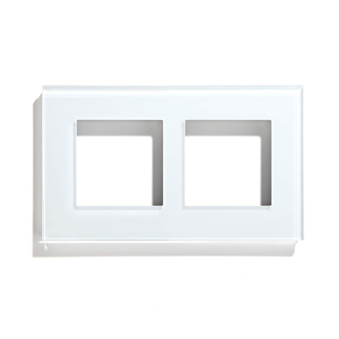 BSEED DIY 146 * 86mm Square Glass Frame Combination for Light Switch, Frame Only White — image 1