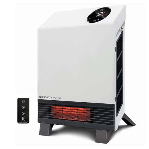Heat Storm Wave Floor to Wall Infrared Space Heater with Attachable Feet, Remote Control, Built in Thermostat, 500-1000 Watts