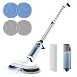 iDOO Cordless Electric Mop, Dual-Motor Electric Mop Floor Cleaner with Detachable Water Tank & Headlight with 4 Pads, Quiet Rechargeable Hard Floor Cleaner Perfect for Tile, Hardwood, Laminate, White