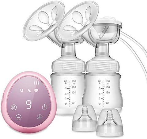 SURPCOS Double Electric Breast Pump, Hospital Grade Breastfeeding Pump with 3 Modes & 9 Levels, Pain Free Rechargeable Portable Milk Pump for Travel