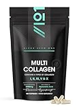 Multi Collagen 2400mg – Types I, II, III, V & X – 180 Capsules – Wild Caught Marine, Grass Fed Bovine, Eggshell & Free-Range Chicken Collagen Powder, with Hyaluronic Acid & Vitamin C – by Alpha01