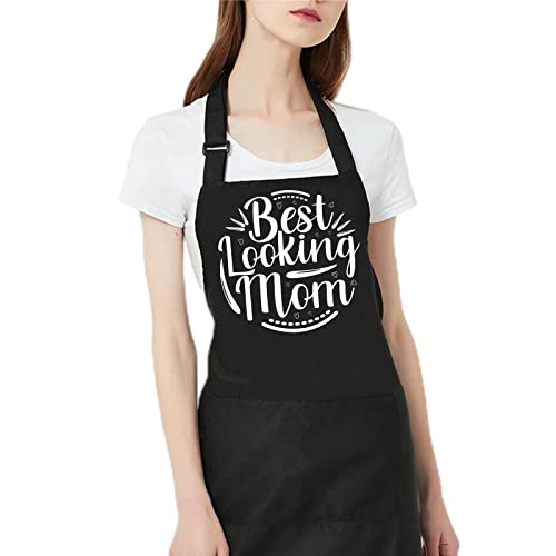 Drawelry Funny Aprons For Mother's Day Gifts: Women Grill Cooking Bake Waterproof Apron 2 Pocket Adjustable Neck Strap (Best Looking) #TOP14