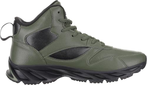Image of Joomra Men's Stylish Sneakers High Top Athletic-Inspired Shoes | Premium Vegan Leather Upper, Durable Rubber Outsole, Perfect Ankle Support, Ideal for Outdoor & Casual Wear