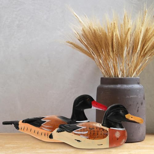 Sculpture de canards mandarins en bois incassable déco durable - 5