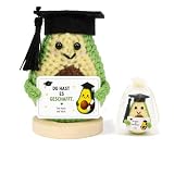 COUOCRE Bachelor Geschenk, Pocket Hug Avocado, Avocado Kuscheltier,Gehäkelte Glücksbringer, Master Abschluss Geschenk, Bestandene Prüfung Abitur Geschenke