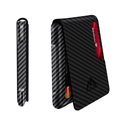 MURADIN Mens Wallet Tactical Bifold Wallets for Men Metal RFID Blocking Aluminum Money Cards Holder Gifts for Men