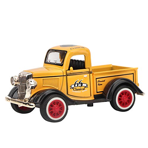 Pull Back Car Toy, Alloy Pickup Truck Model Diecast Toy Sound Light Car Vehicle Toys Pickup Truck Toy (Yellow) #TOP12