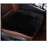 ZQX 車 座布団 ラビットファー風 秋冬用 毛が抜けにくい 暖かい ふわふわ 軽自動車 普通車用 車シートカバー 滑り止め 通気性 正方形 取付簡単 運転席 助手席 椅子用（ブラック,単品）