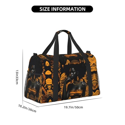 African retro print Weekender Overnight Carry On Bag Gym Luggage Bag Duffel Bag for Travel Women4