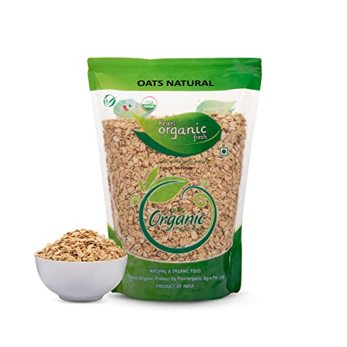 Pearl Organic Fresh Rolled Oats ( Pack of 3 ) | Gluten-free and Organic | Premium Golden Rolled Oats with No Added Sugar | Healthy Wholegrain Food for Weight Management, Energy & Heart Health | Ideal for Breakfast & Diet Plans (400×3, 1.2Kg )