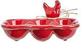 País de origen: China BETTER & BEST Q B&B Q BETTER & BEST Huevera Rectangular para 6 Huevos, con Borde Decorado con una gallina, Color Rojo, Ceramica/Cuerda, 15.5 cm