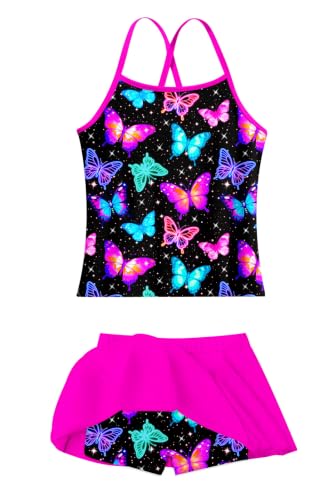Image of Girls Tankini Swimsuit Two Piece Bathing Suit with Adjustable Strap 3-13 Years