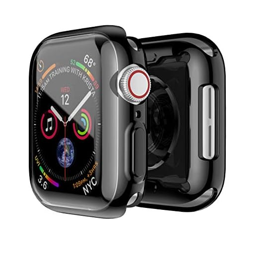 Funda Apple Watch 44mm, Protector Pantalla iWatch Series 4, Aottom Funda Apple Watch TPU Suave Ultra Delgado Protectora Carcasa, Protección Completo, Anti-Rasguños, Ultra Transparente, Recorte Preciso