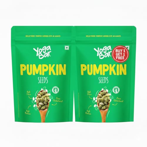 Image of Yogabar Organic Pumpkin Seeds 1kg (500g*2, Pack of 2) | Rich in Omega-3 & Antioxidants | Supports Skin Health, Gut Health & Weight Management | Superfood for Healthy Eating