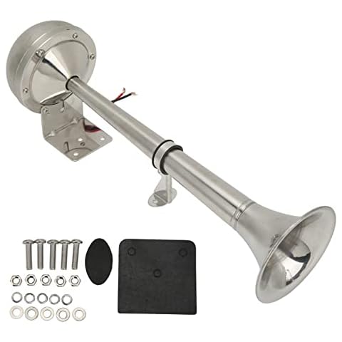 Loud Single Trumpet 328DB 12V 30W VXH1112MAR‑C Stainless Steel Air Horn Universal for Boats RVs Yachts Cover