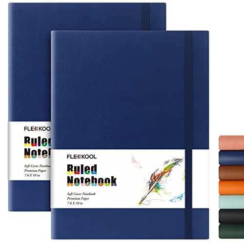 Carnet B5 ligné lot de 2 avec 376 pages numérotées et papier épais 100g