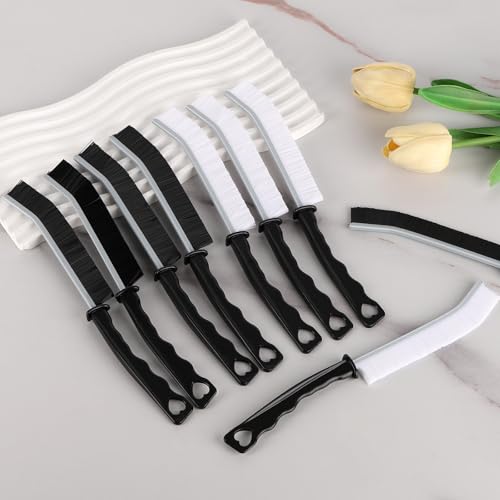Image of 12Pcs Hard Bristle Crevice Cleaning Brush, Grout Cleaner Brush, Multifunctional Gap Cleaning Tool for Household Use, Bathroom, Kitchen, Window,Toilet