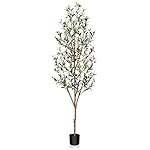 Kazeila Artificial Olive Tree 6FT Tall Faux Silk Plant for Home Office Decor Indoor Fake Potted Tree with Wood Branches and Fruits