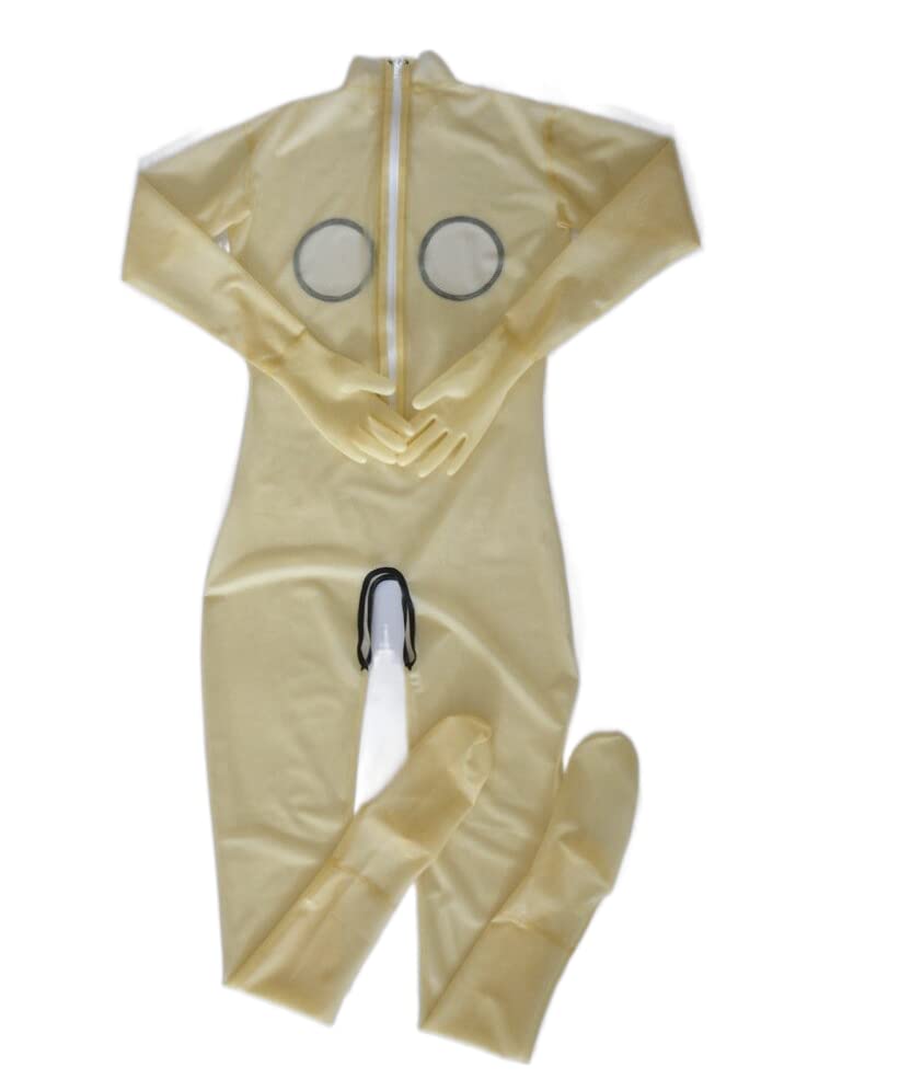 Latex Vrouw Kruisloze Bodysuit Natuur Transparante Rubber Kostuums Open Buste Catsuit voor Club Party Draag lingerie porno - Image 3