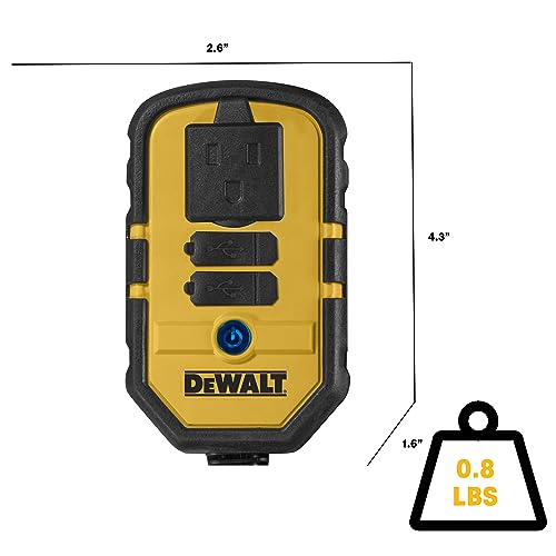 DEWALT DXAEPI140 Power Inverter 140W Car Converter: 12V DC to 120V AC Power Outlet with 25W USB Type C and 15W USB Type A Ports