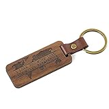 Valentine Wood Keychain -'I love you more than the miles between us' Anniversary Key Chain Gift,...
