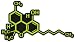 Cannabis Sticker Decal Marijuana THC Molecule 5" x 2.75"
