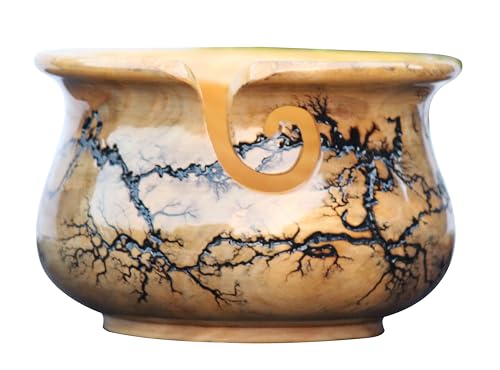 Image of Wooden Yarn Bowl for Knitting, Handmade Knitting Wool Storage Basket, Prevent Slipping, Perfect Yarn Bowl for Crocheting and Knitting Mother's Day. (Large)