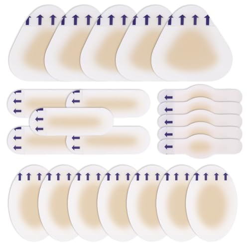 22 PCS Anti-Blister Stick for Feet, Invisible Blister Prevention Pads, Soft and Transparent Hydrocolloid Plasters for Shoes, Waterproof and Skin-Friendly Foot Care Solution