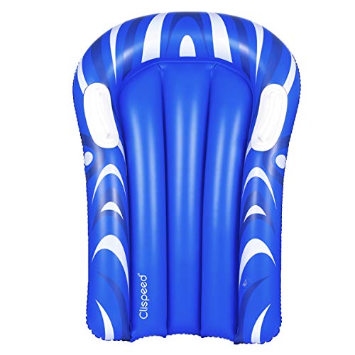 CLISPEED Aufblasbares Pool Float Surfbrett Tragbares Bodyboard mit Griffen zum Strandsurfen Schwimmen Sommer Wasserspaß