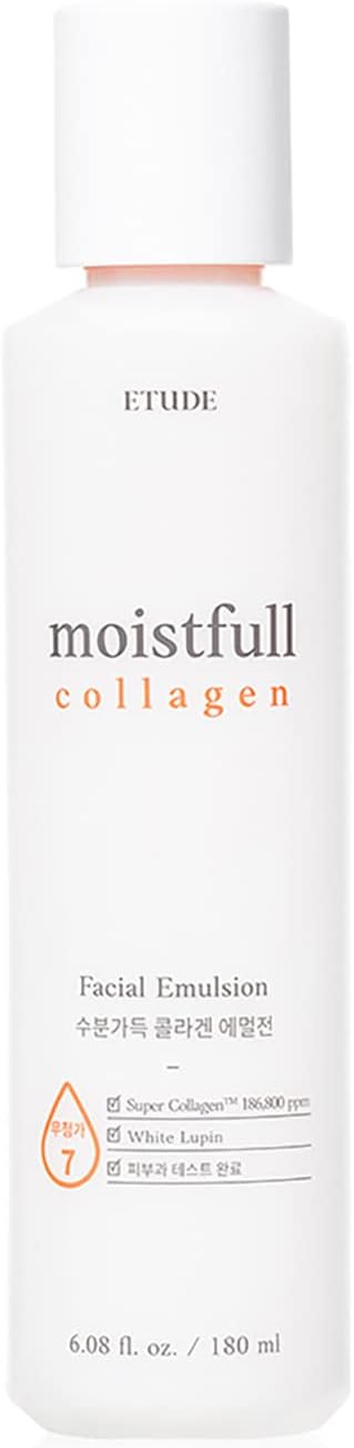 ETUDE Moistfull Collagen Emulsion 180ml (6.08 fl. oz) 21AD| The Small Particles of the Super Collagen Water makes Skin full of Moisture and Vitality | Korean Skin Care…