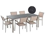 Grosseto Gartenmöbel-Set Granit Schwarz & Beige